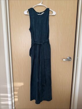 Sleeveless Belted Maxi jumper in Dark Teal
